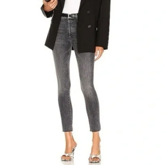 MOTHER The Stunner Ankle Fray Jeans in Friday The 13th - Picture 2 of 12